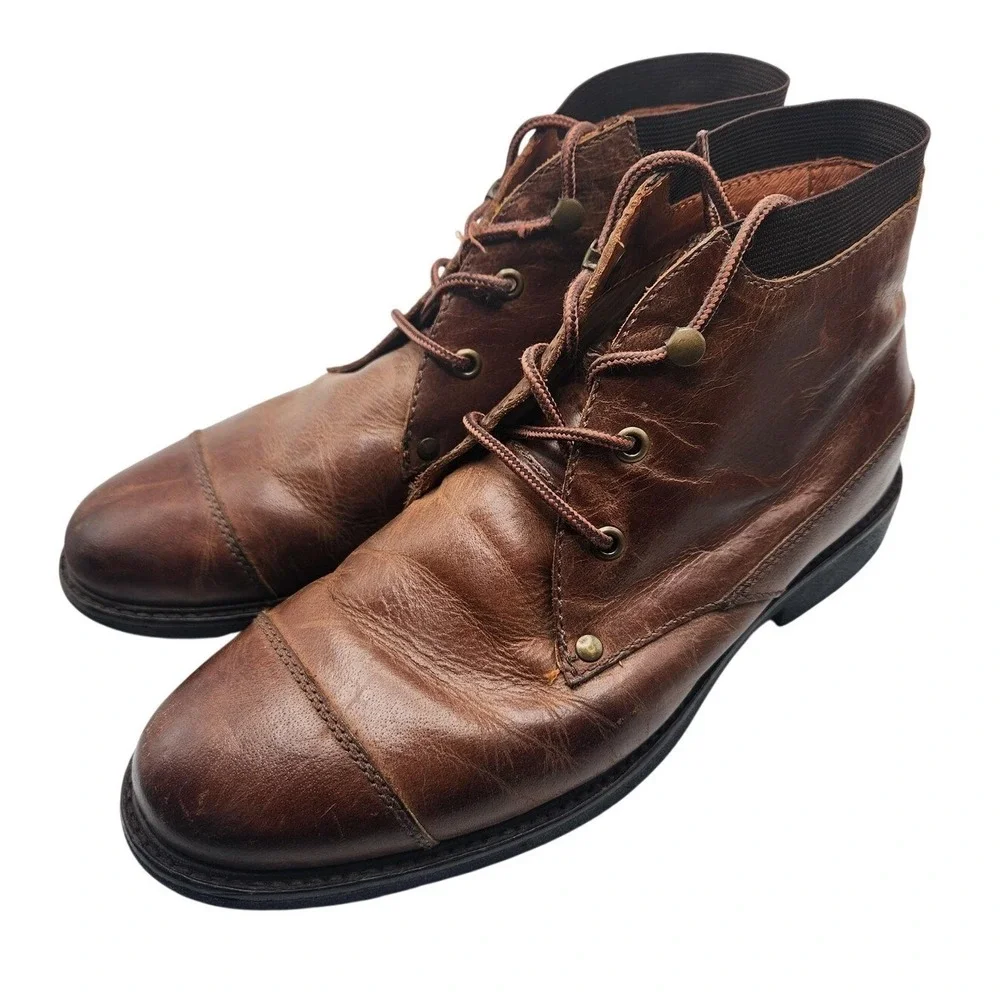 Tommy Bahama Chukka Boots Mens Size 8 Brown Leather Labane Ankle Casual Lace Up